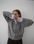 Shirt docking knit cardigan