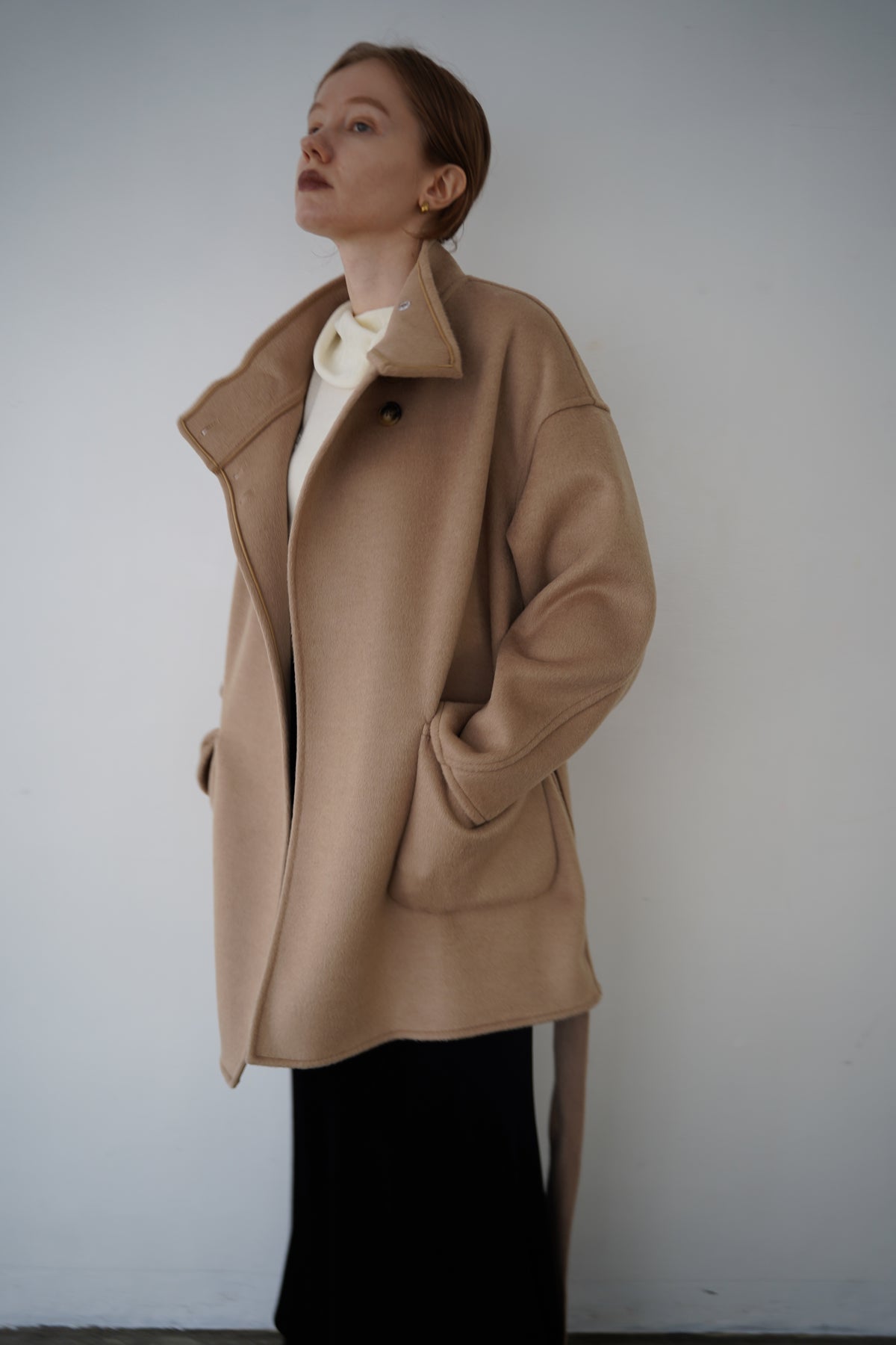 【予約販売】11月中旬発送-Back button stand shaggy coat