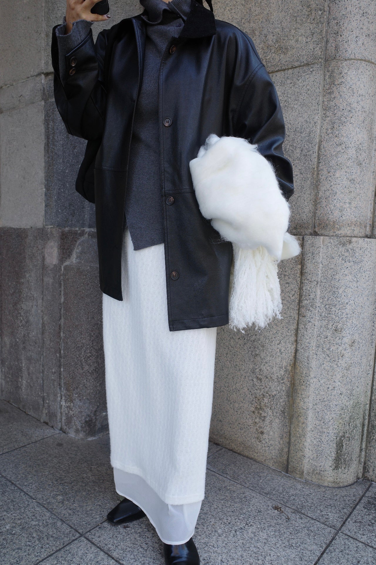 Alpaca layered skirt