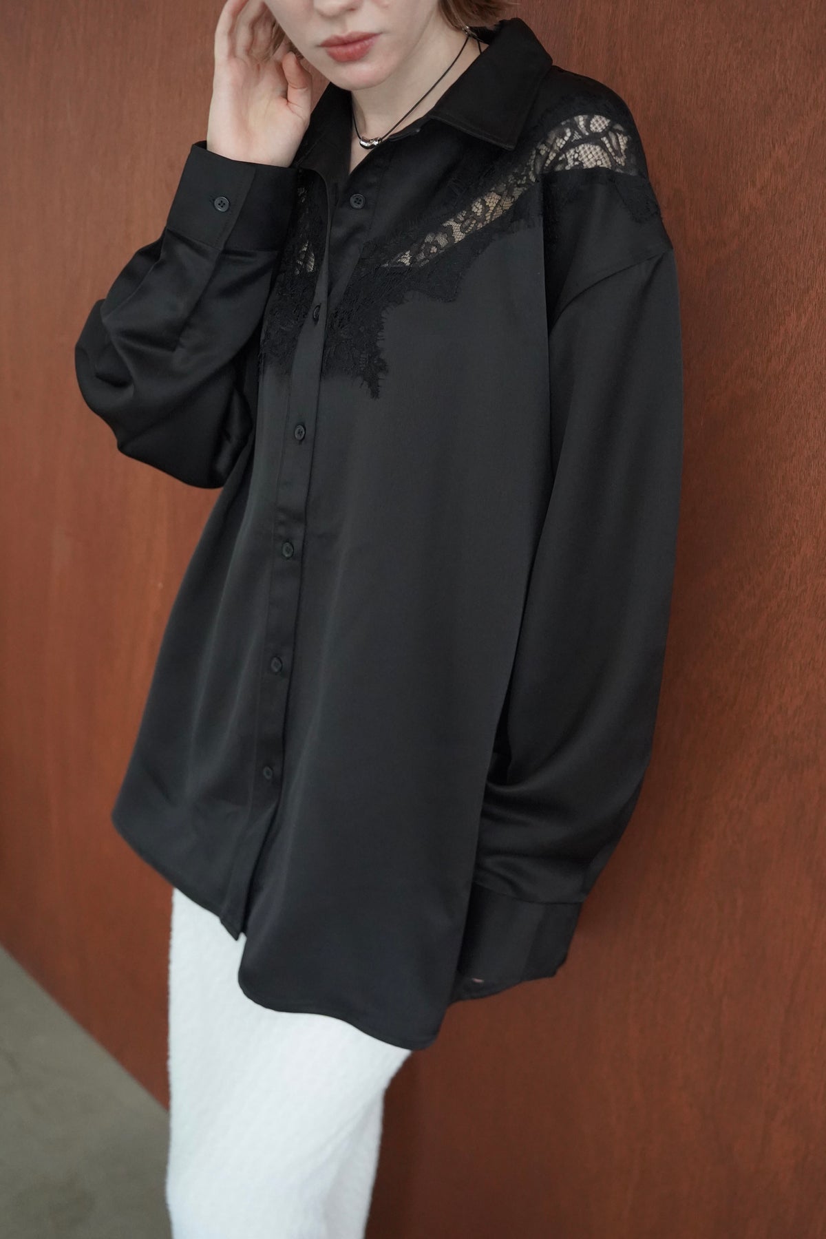 Satin race over shirt