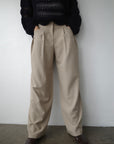 Side pleats slacks pants