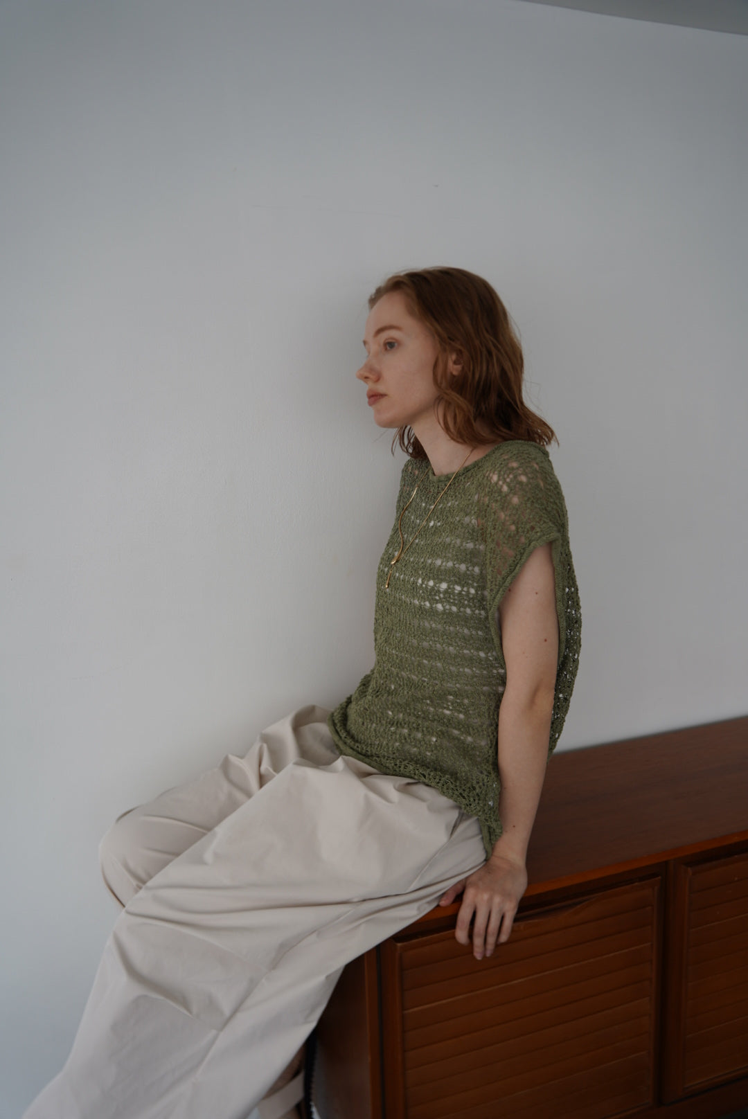 Openwork knit top