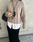 Cable hight neck knit