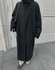 Stand neck Raglan sleeve long coat