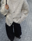 Shaggy mohair cardigan