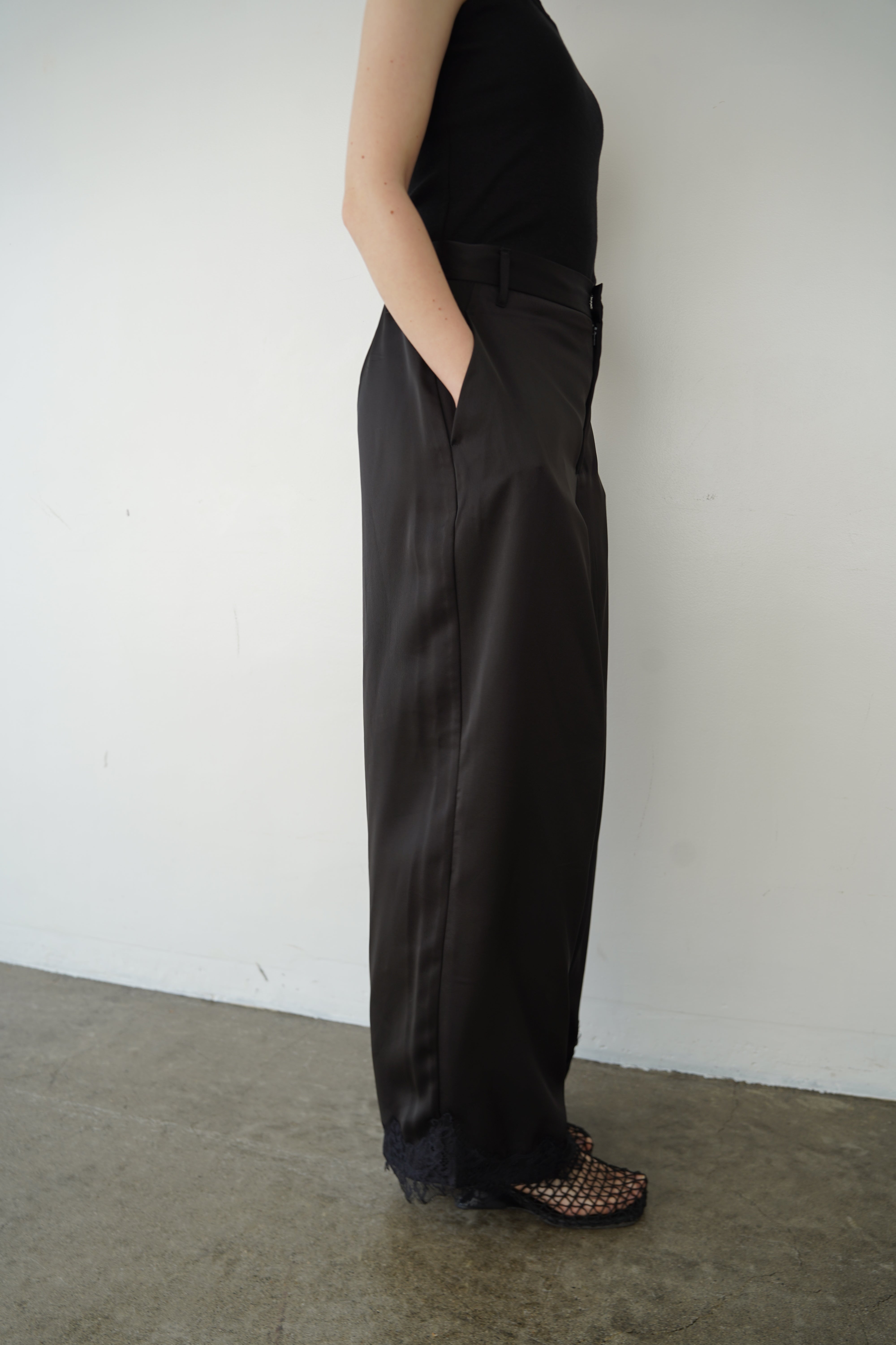 【SET】Race satin pants