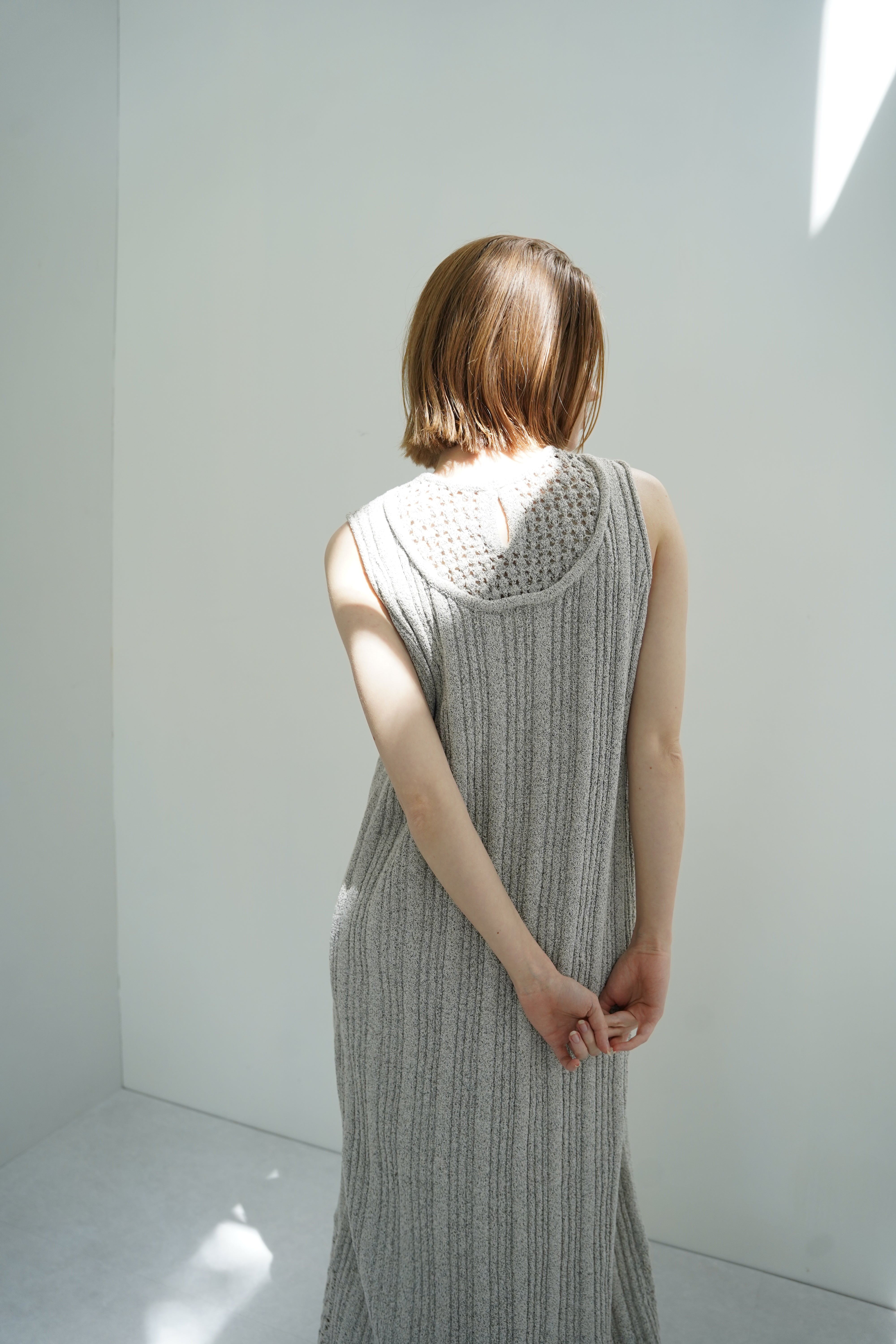 Slab flannel knit one-piece
