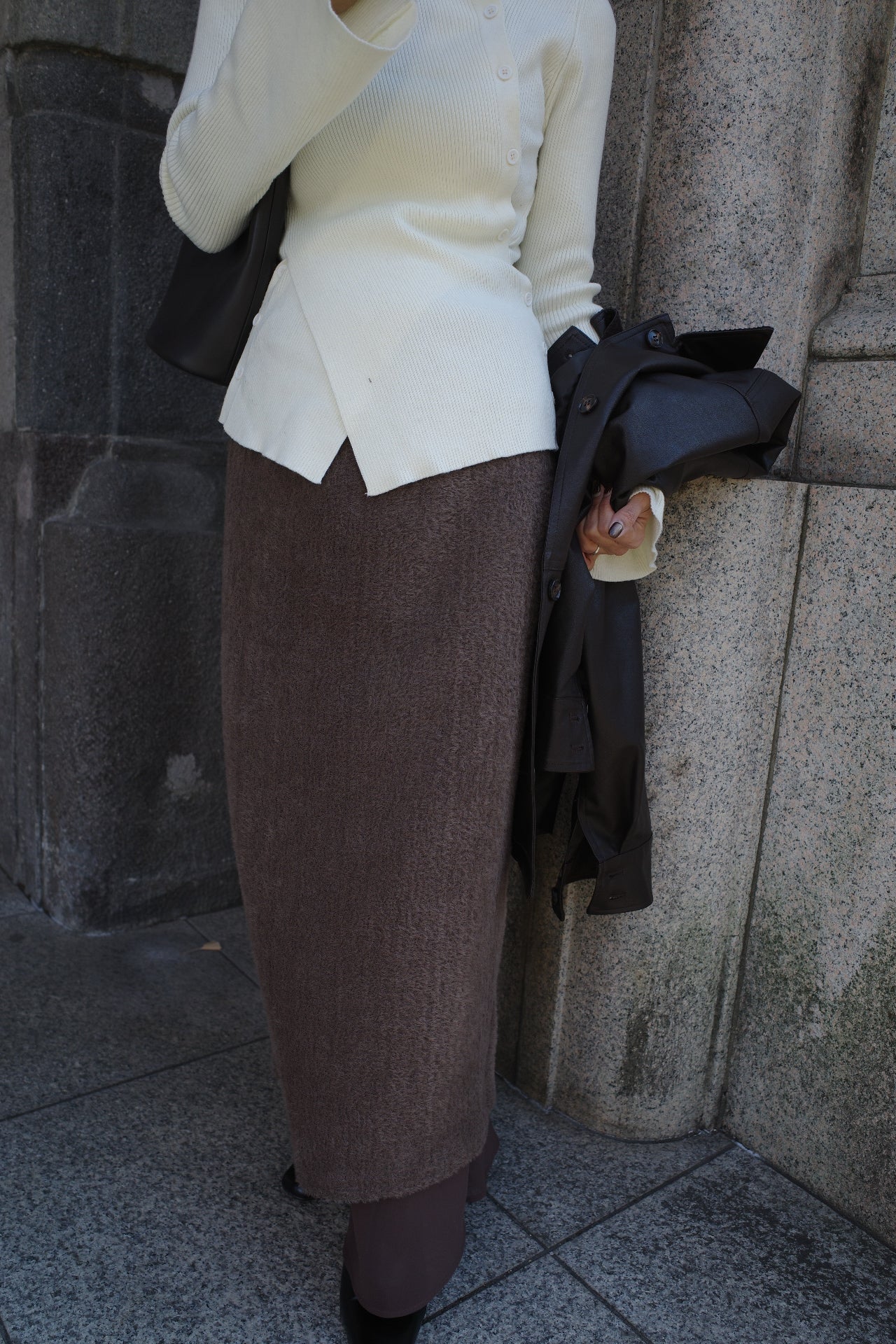Alpaca layered skirt