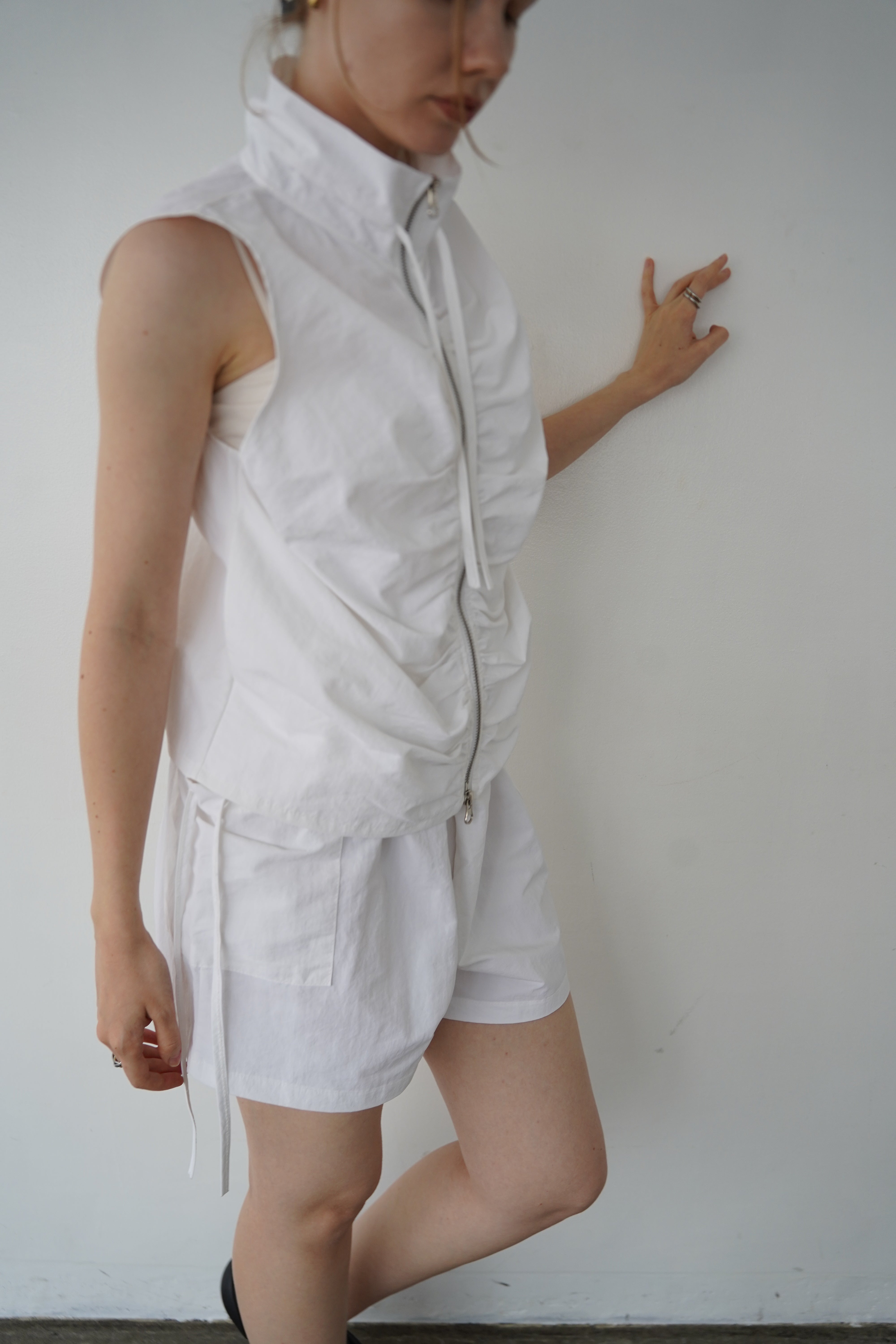 Zip gather half pants SETUP