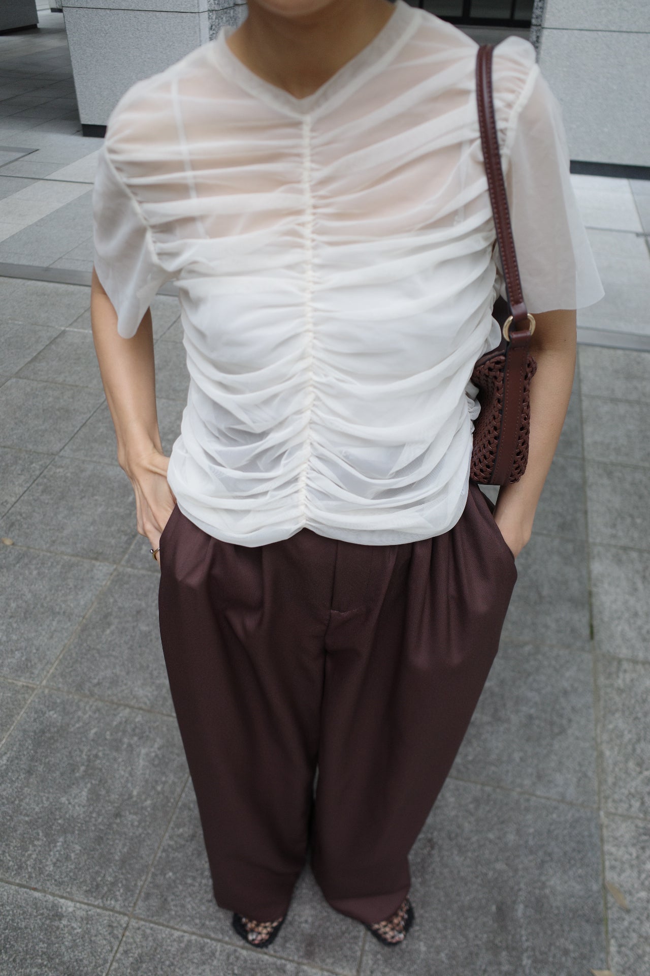 Tulle shirring Tshirts