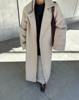 Stand neck Raglan sleeve long coat