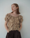 Shirring  puff volume tops