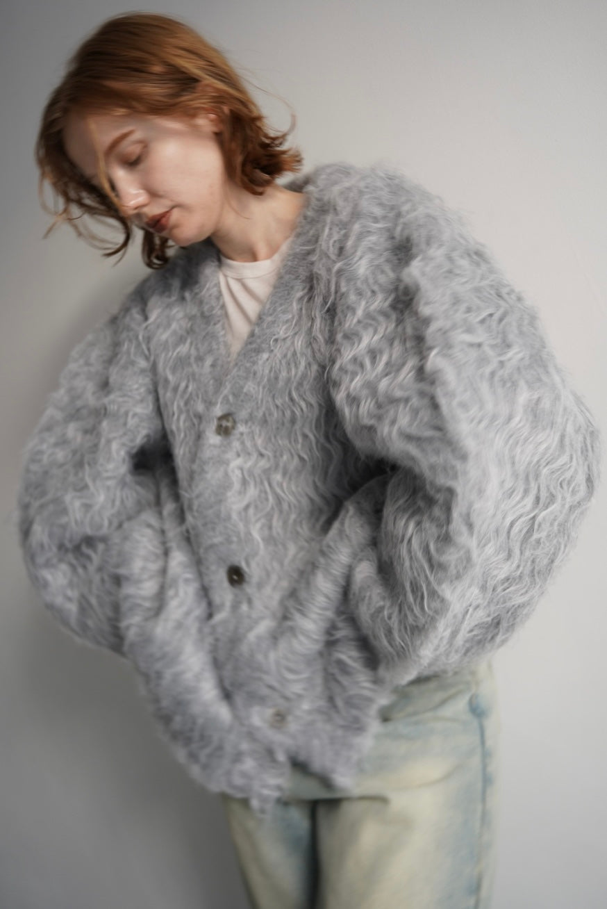 Shaggy mohair cardigan