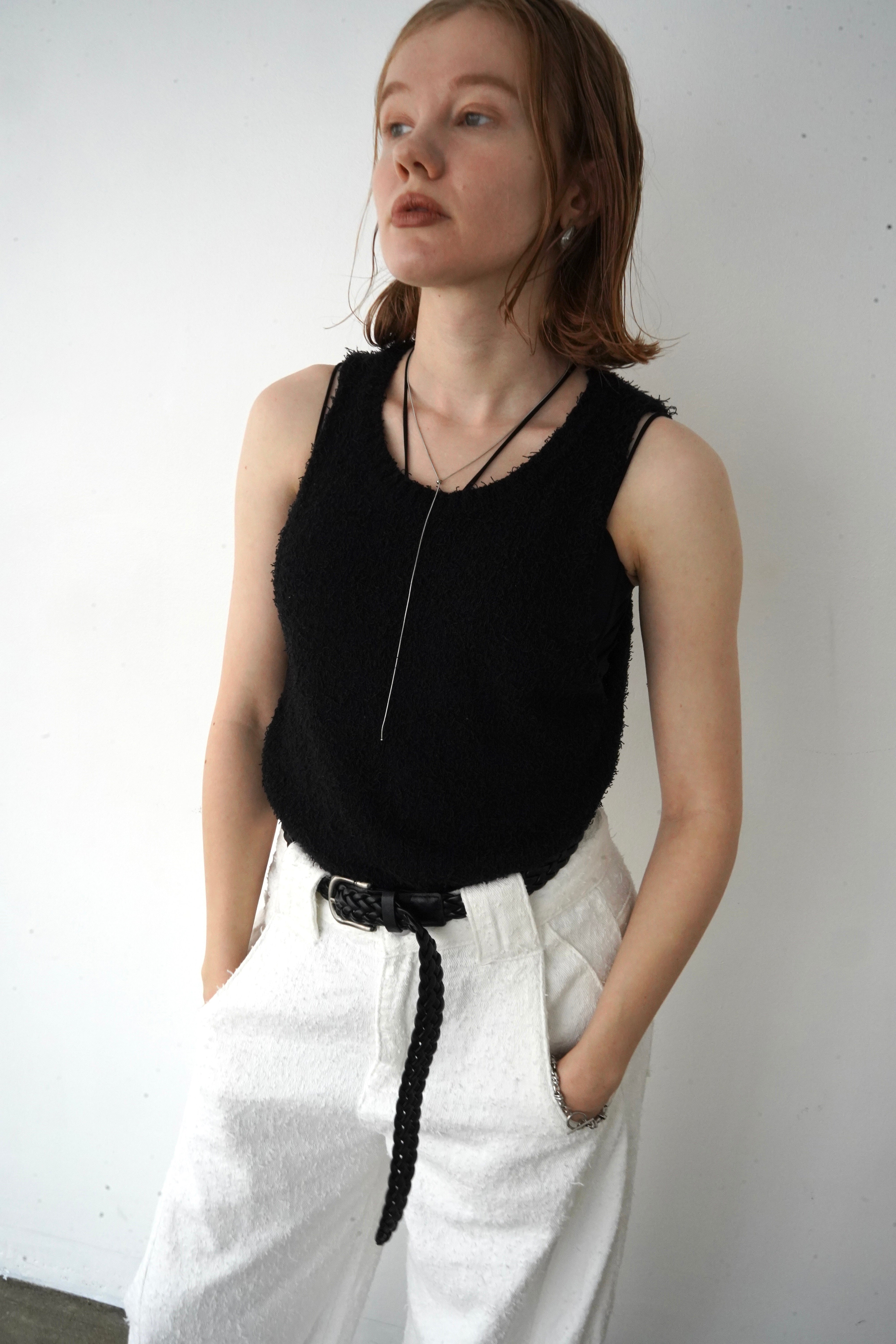 Back open knit tops