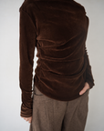 【予約販売】10月上旬-発送　Unbalance gather sier velours tops