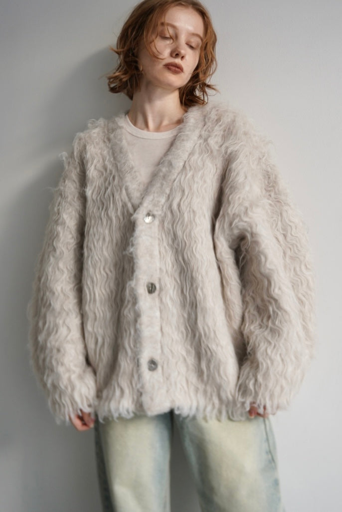 Shaggy mohair cardigan