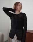 Mohair Touch Openwork Cardigan