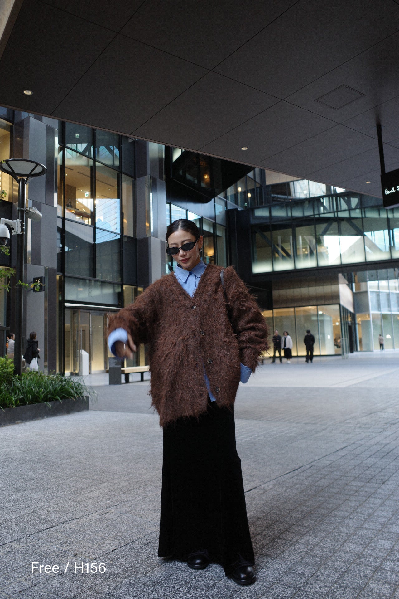 Shaggy mohair long cardigan