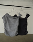 Asymmetry check blouse