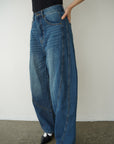 Curve balloon denim pants