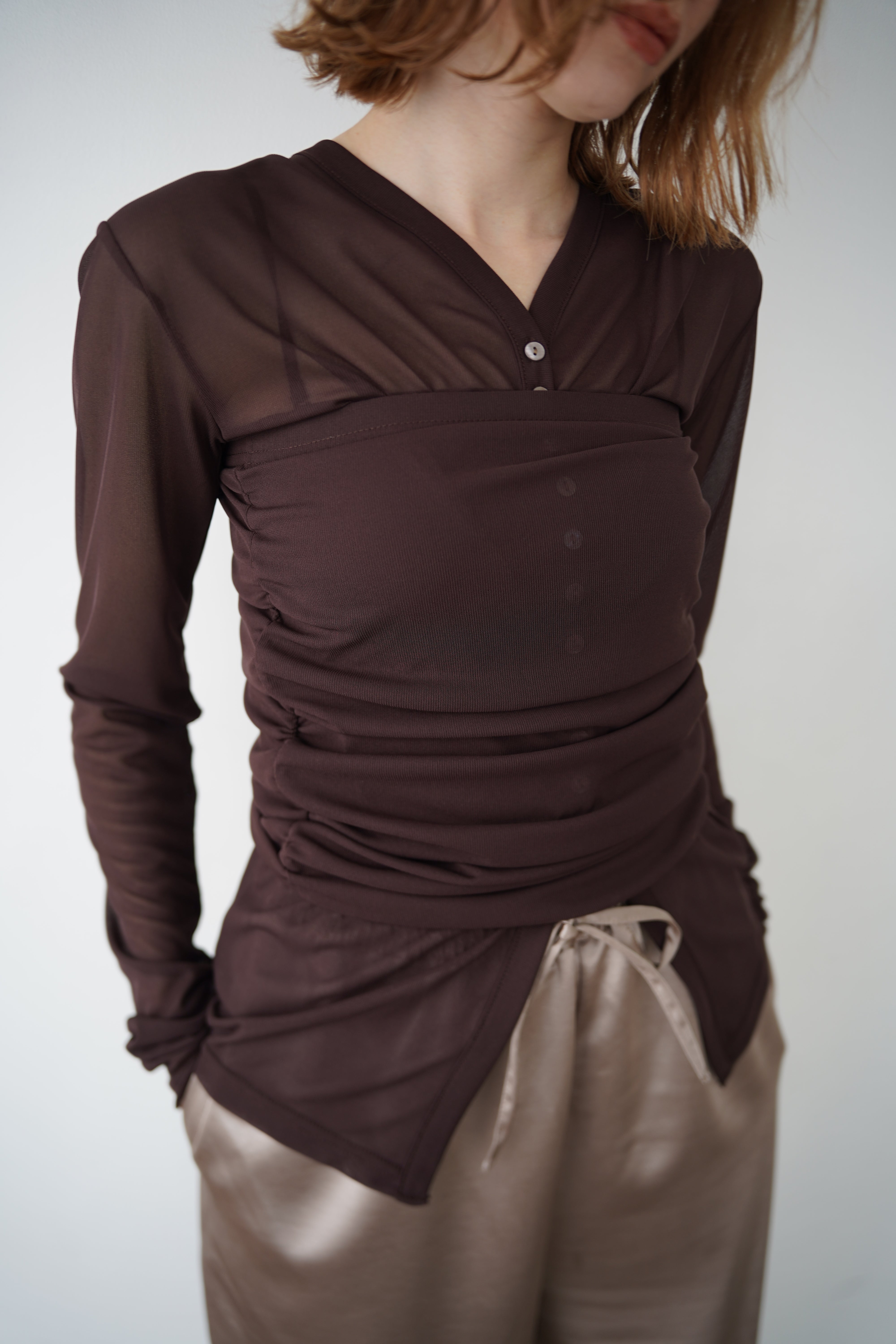 Sheer bustier cardigan