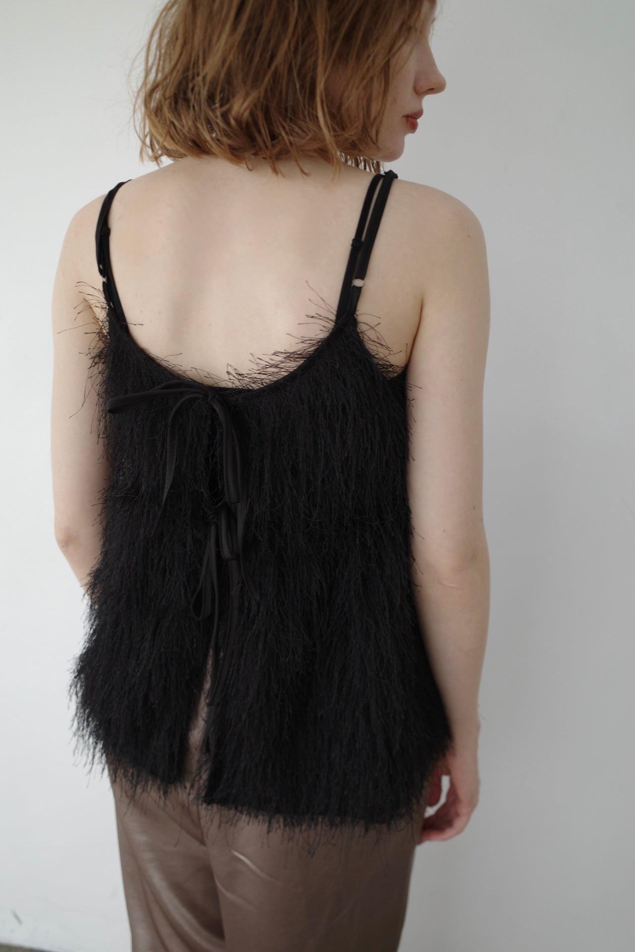 Front ribbon shaggy top