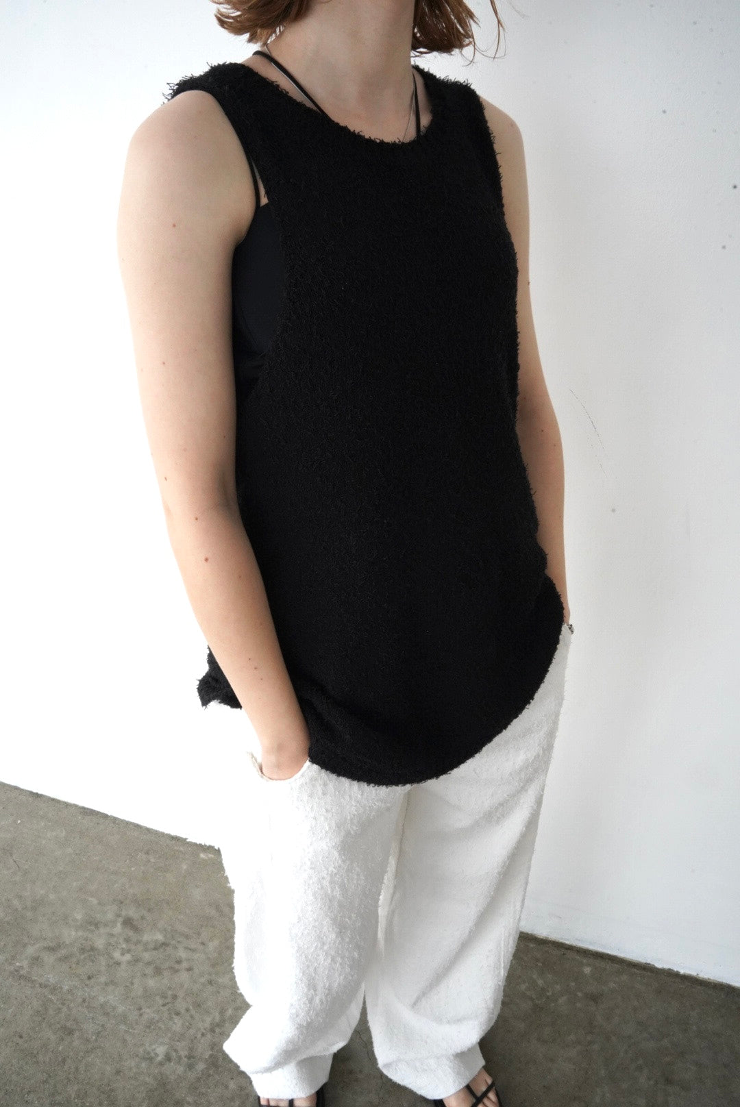 Back open knit tops