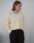【予約販売】-10月下旬発送-Deep Vneck layered knit SET