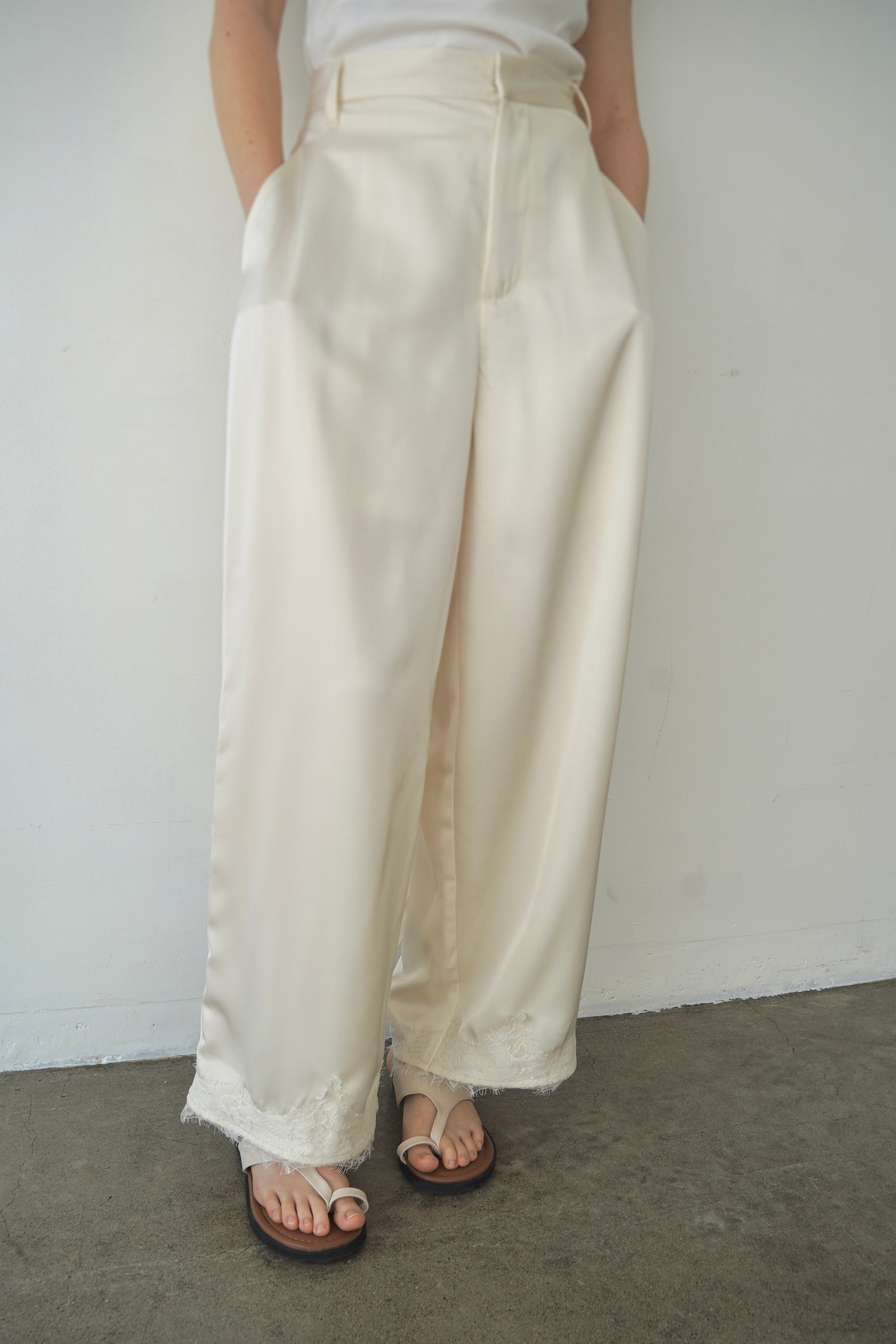 【SET】Race satin pants