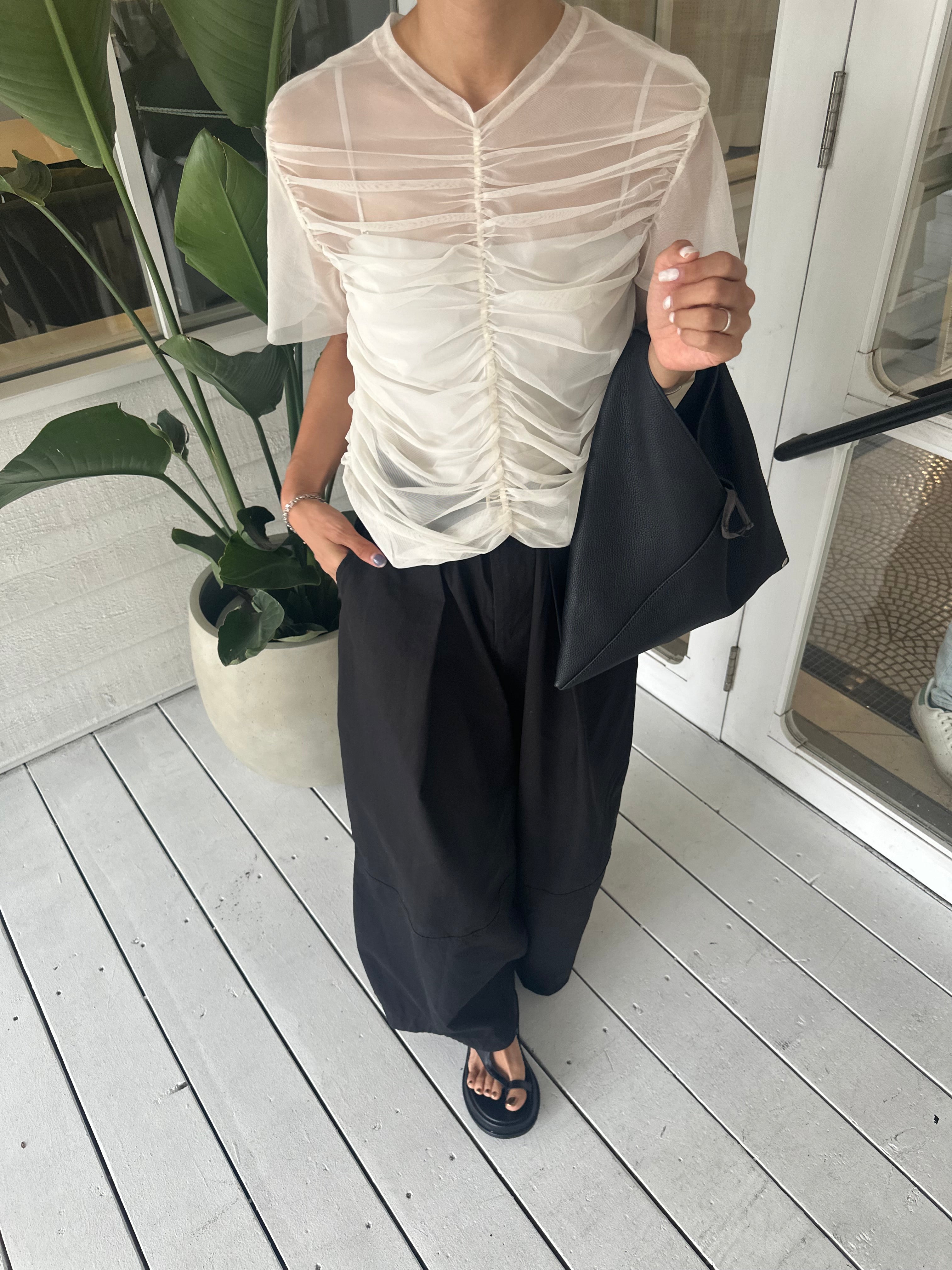 Tulle shirring Tshirts