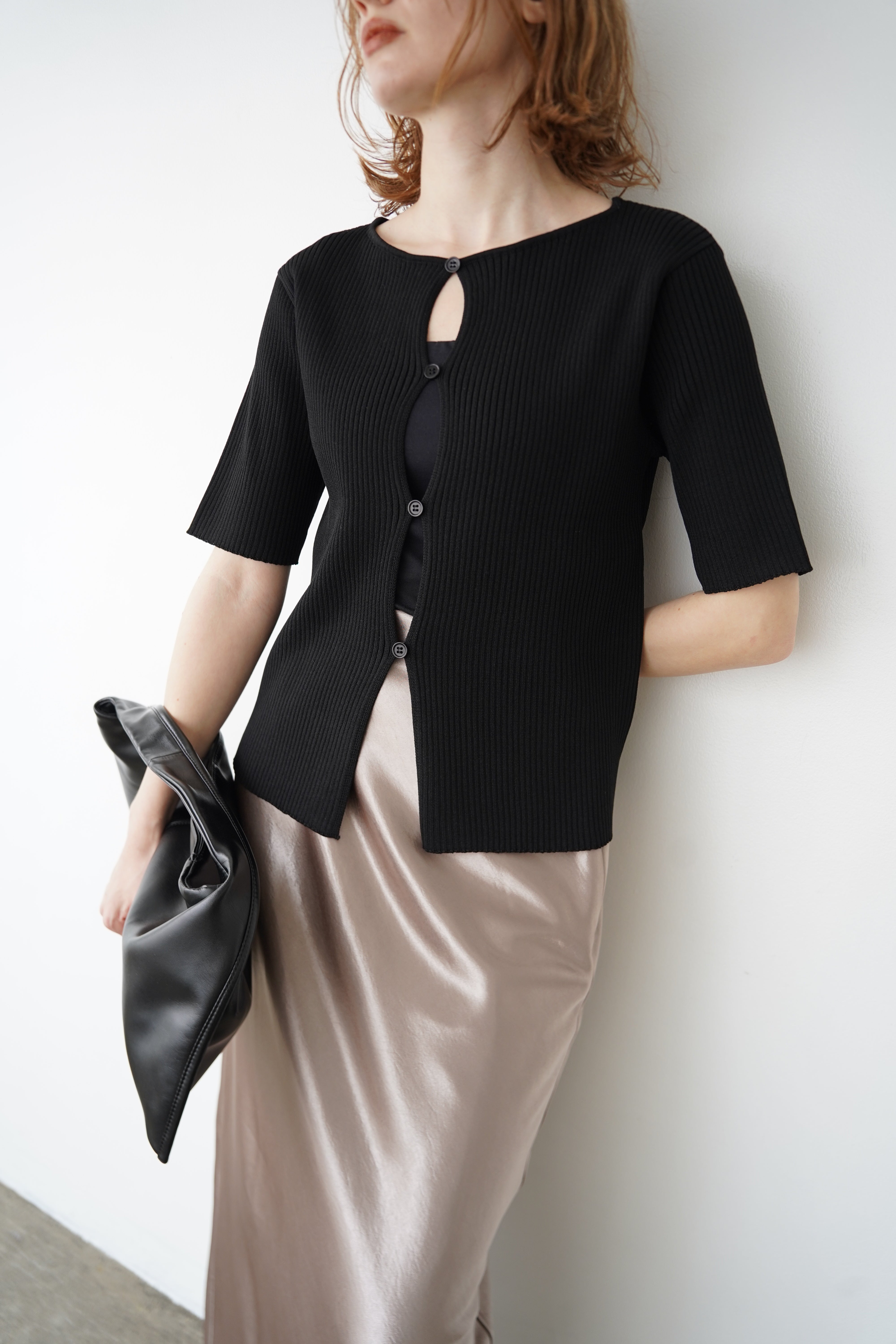 Front button half sleeve top