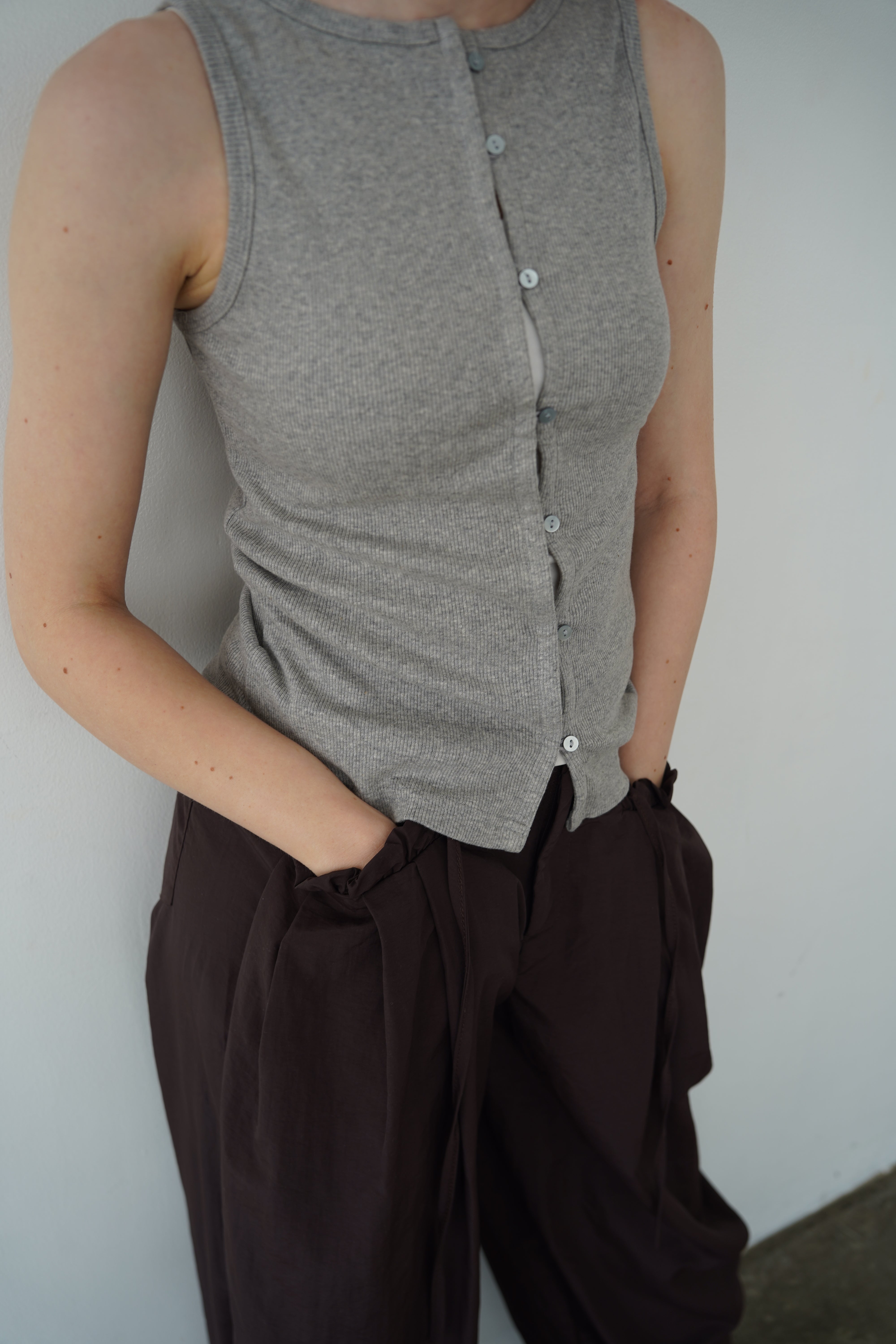 2WAY button tank top