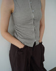 2WAY button tank top