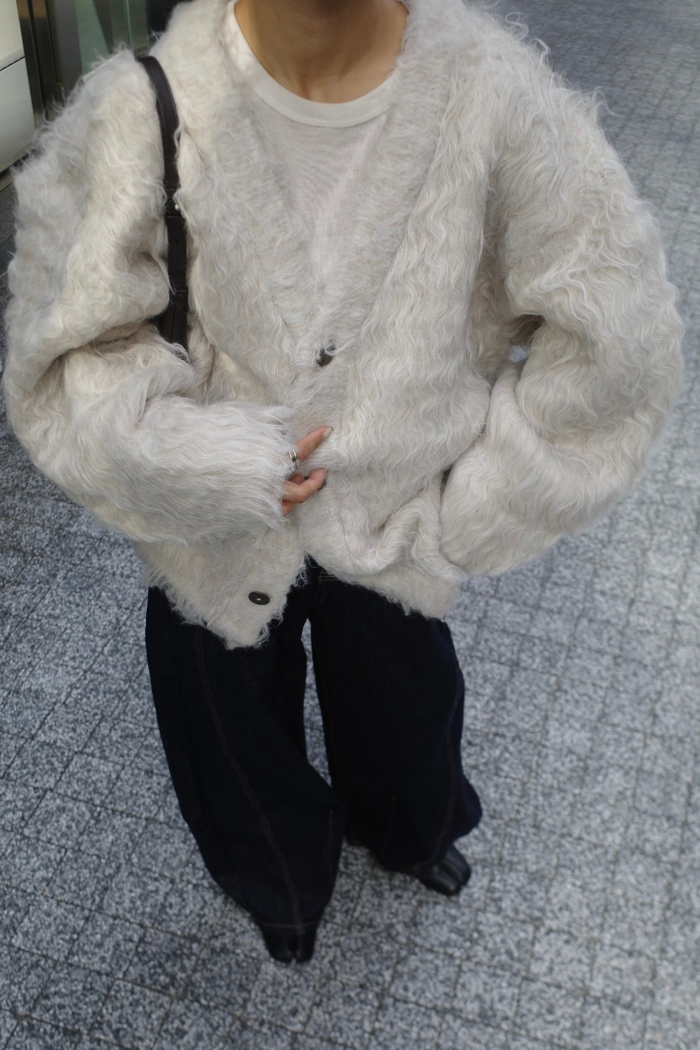 Shaggy mohair cardigan