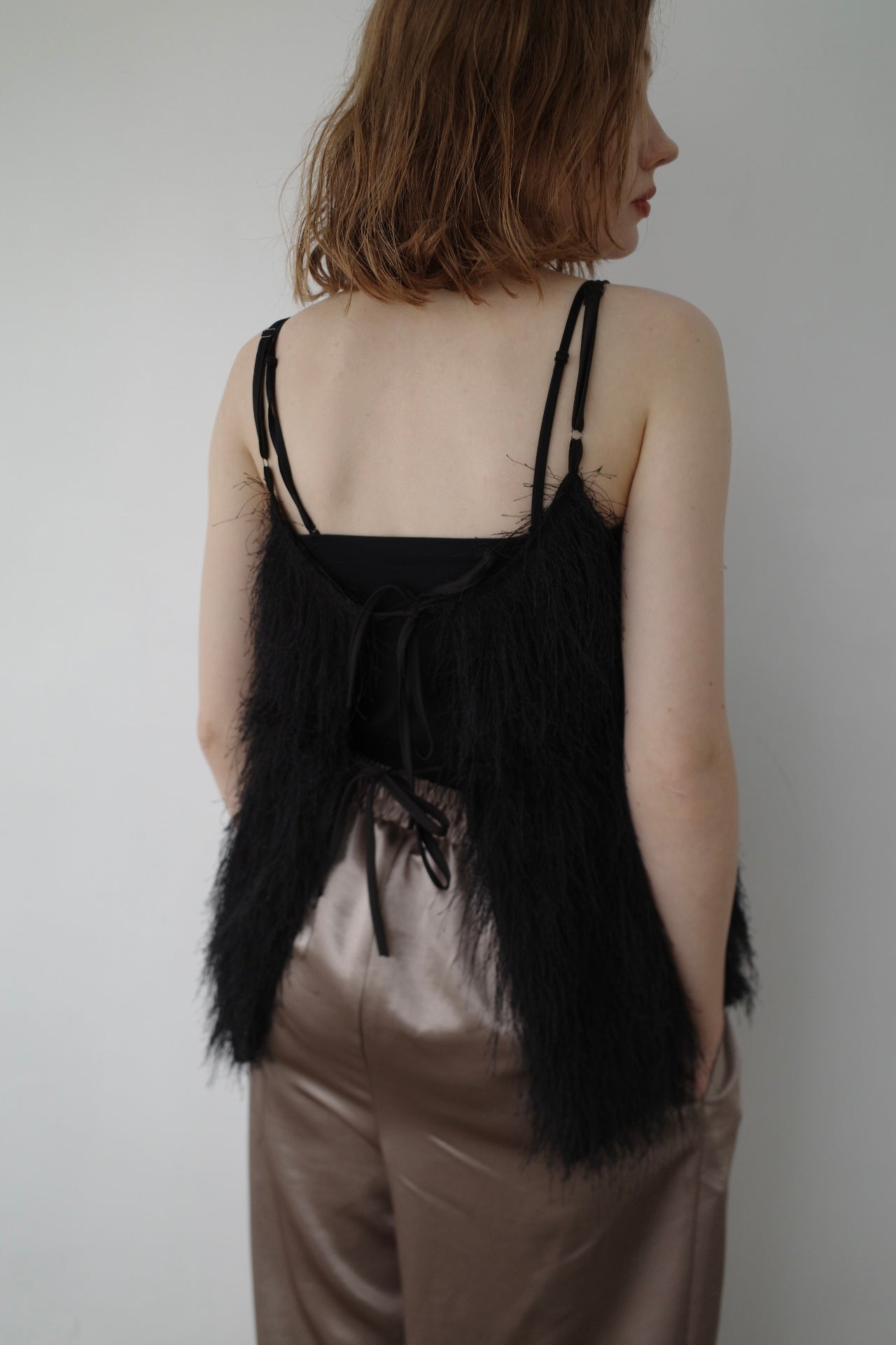 Front ribbon shaggy top