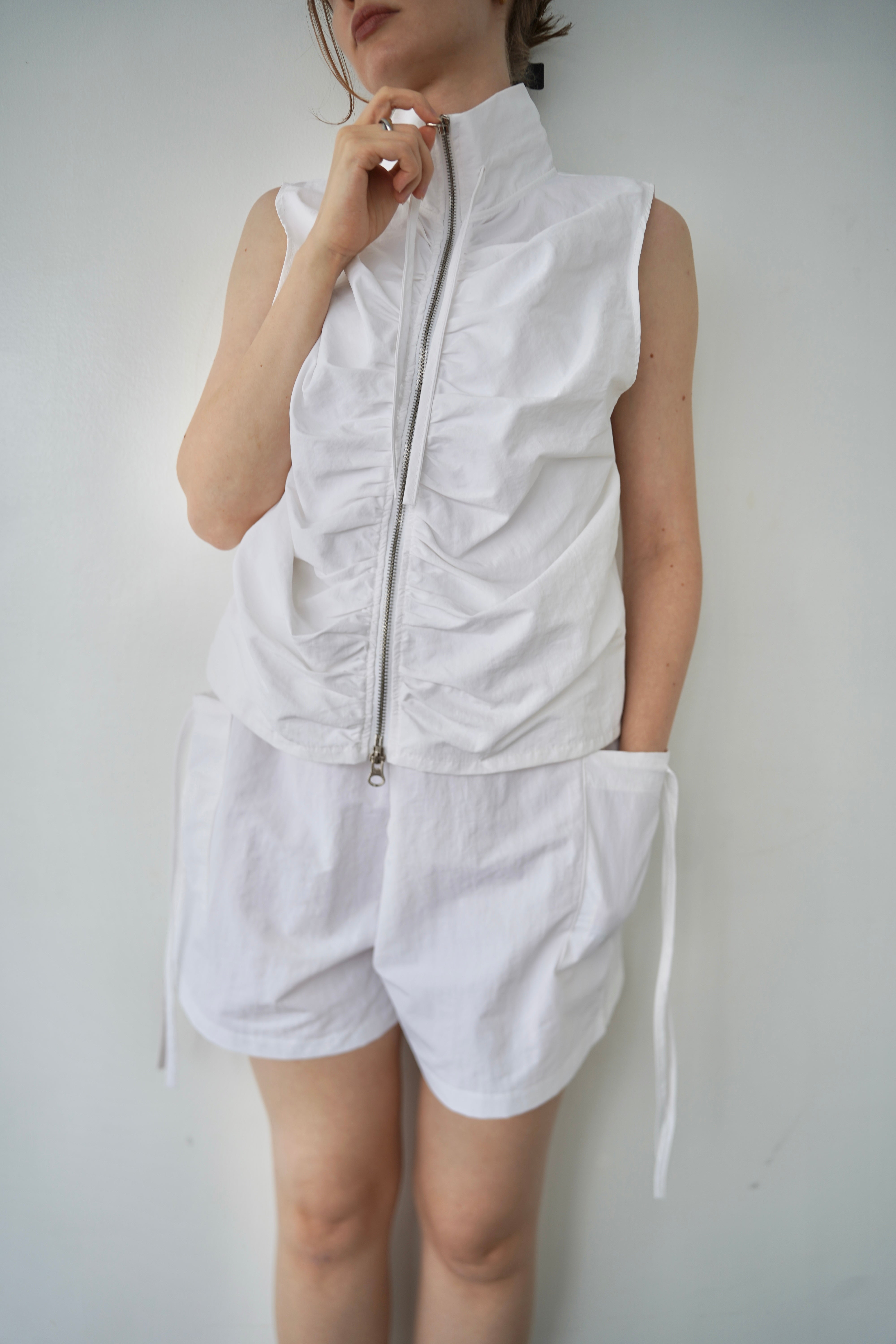 Zip gather half pants SETUP