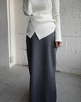 Wool soft long skirt