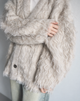 Shaggy mohair cardigan