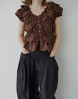 Shirring  puff volume tops