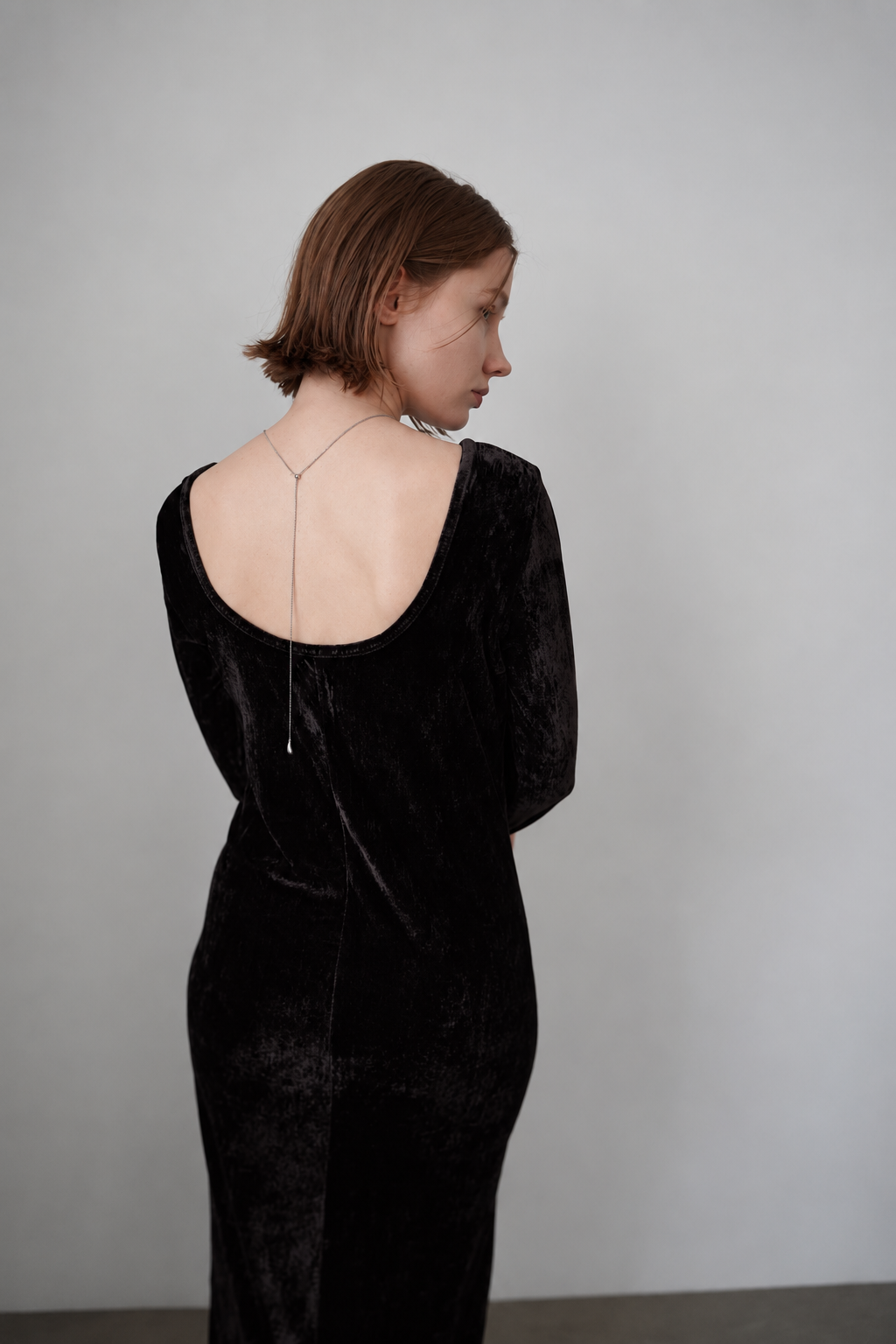 Velours back open one-piece
