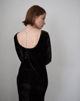 Velours back open one-piece