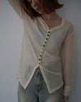 Sheer bustier cardigan