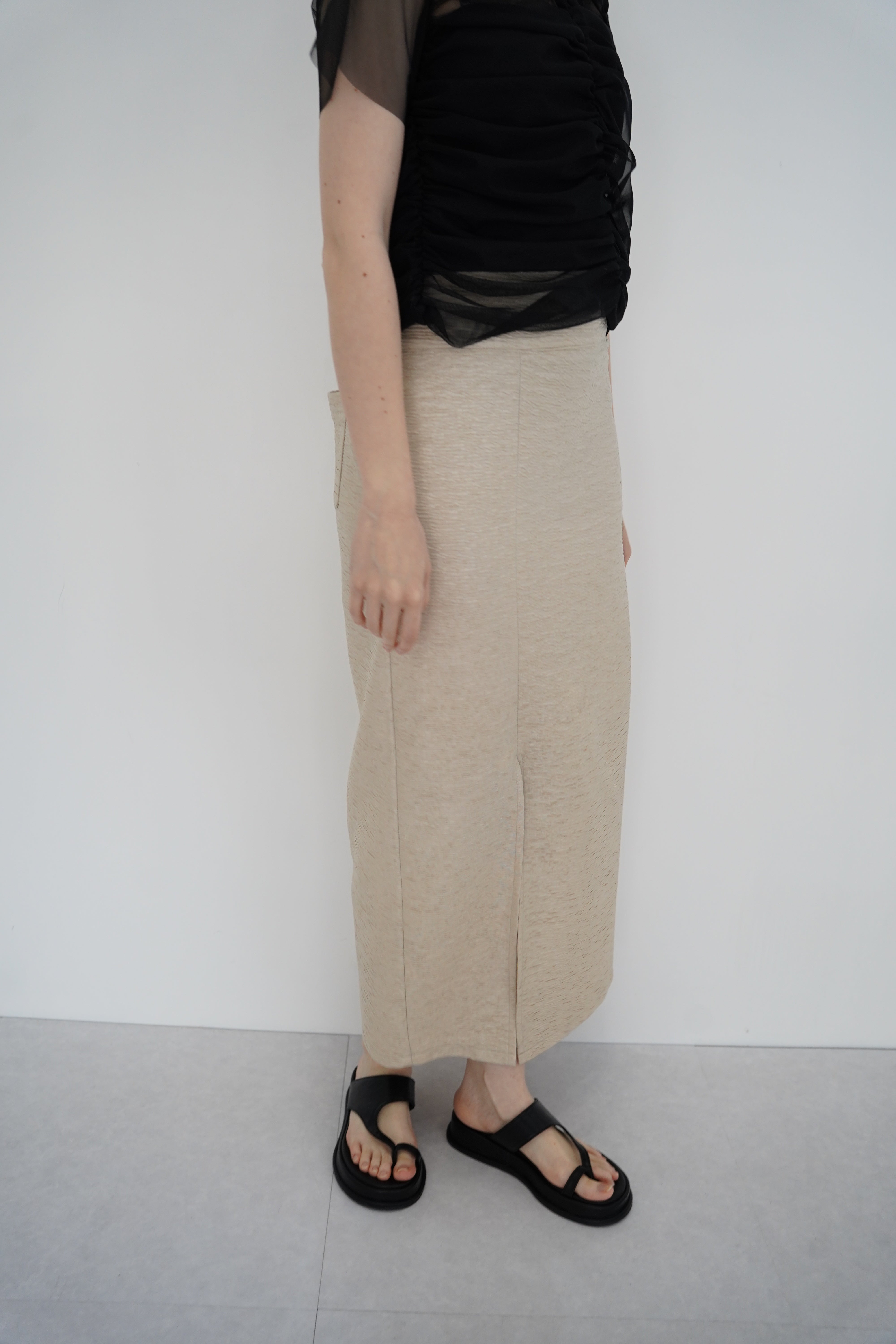 Jacquard slit skirt