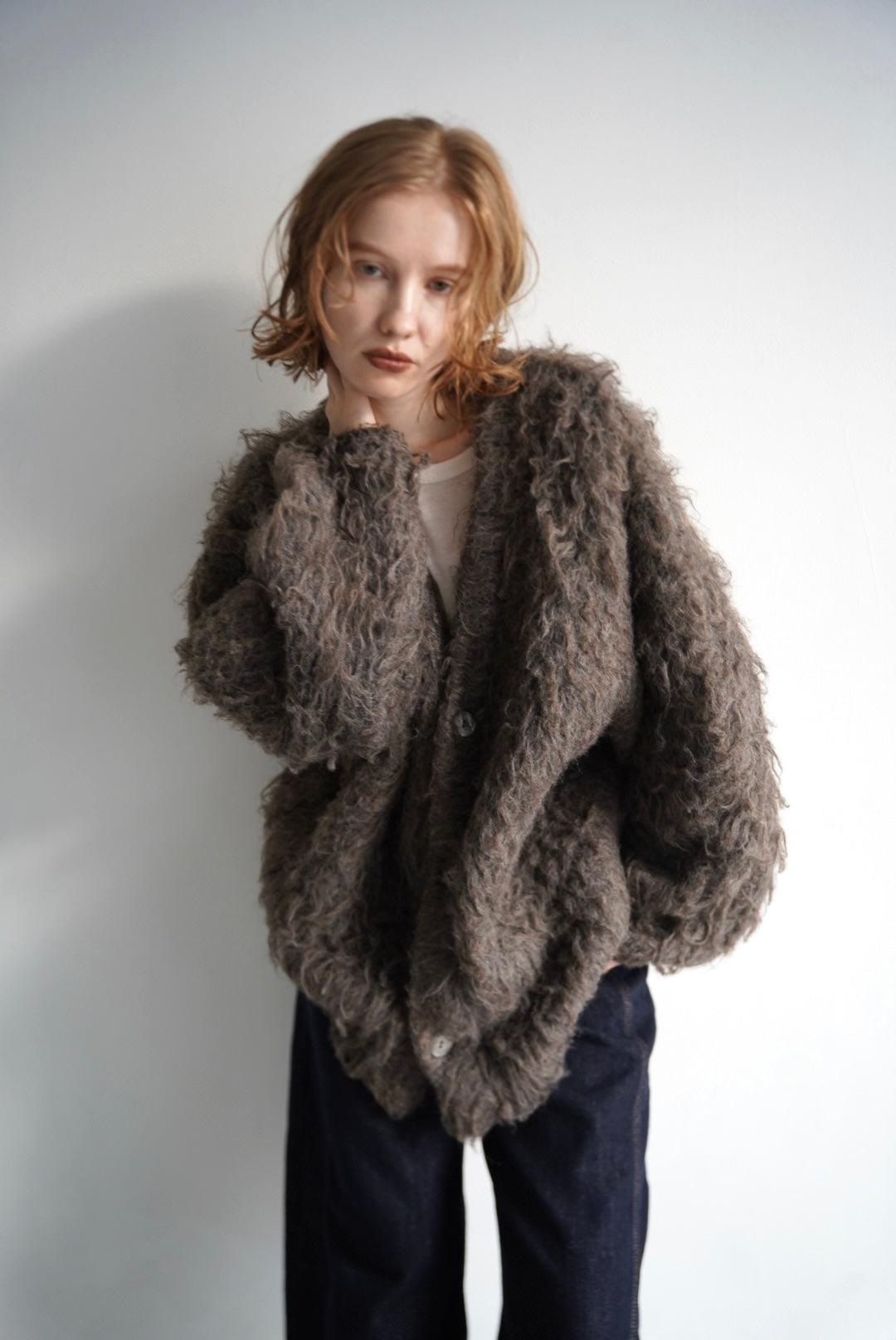 Shaggy mohair cardigan