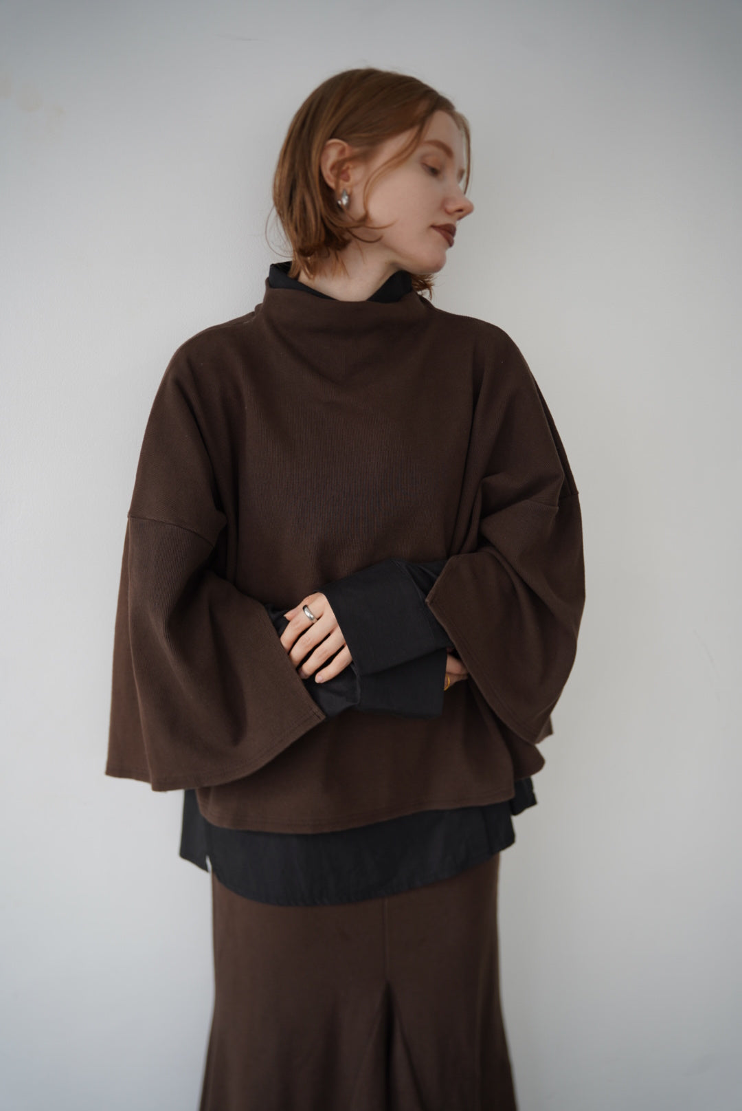 Bottle neck  poncho tops