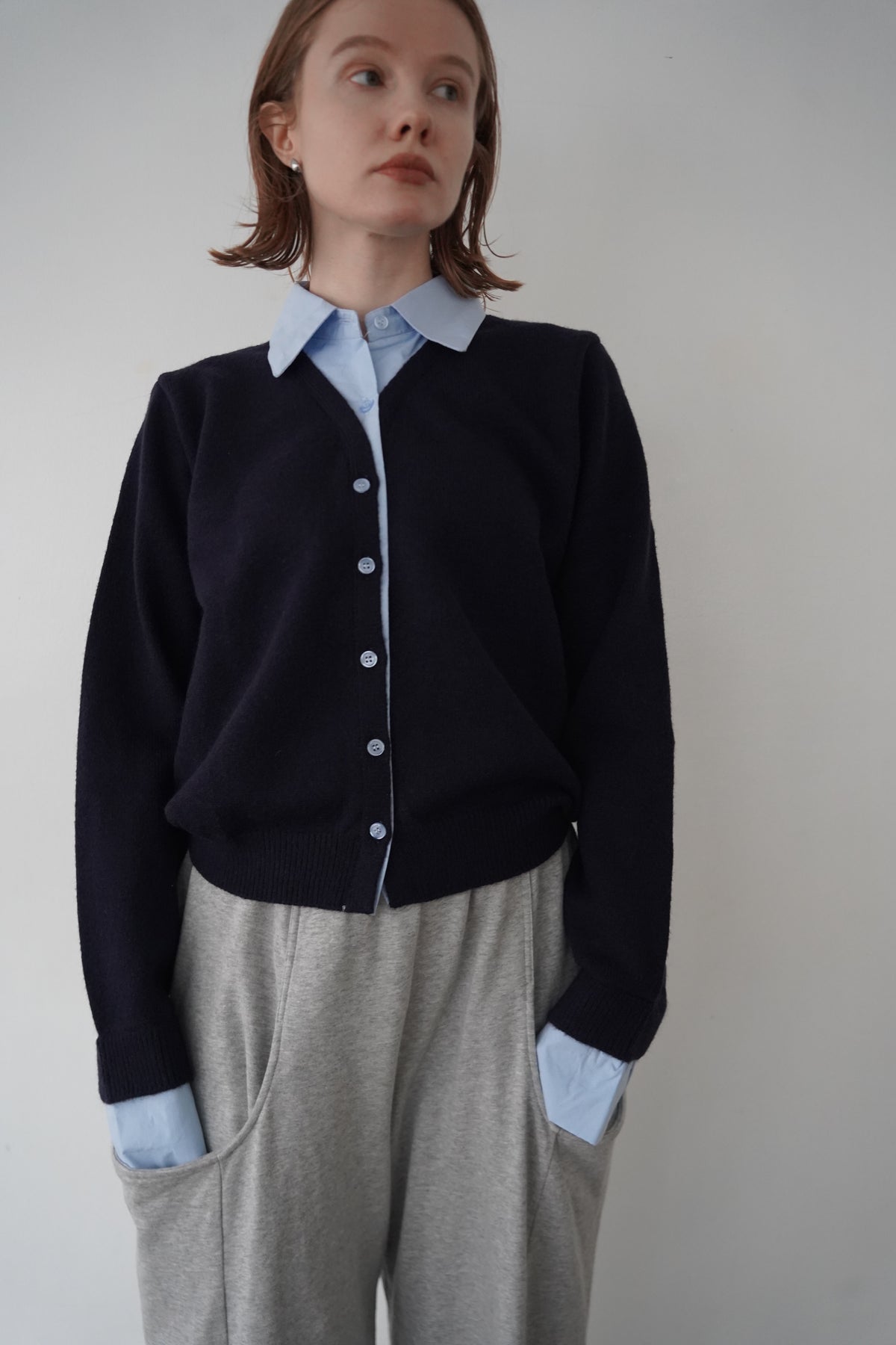 Shirt docking knit cardigan