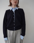 Shirt docking knit cardigan