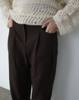 Side pleats slacks pants