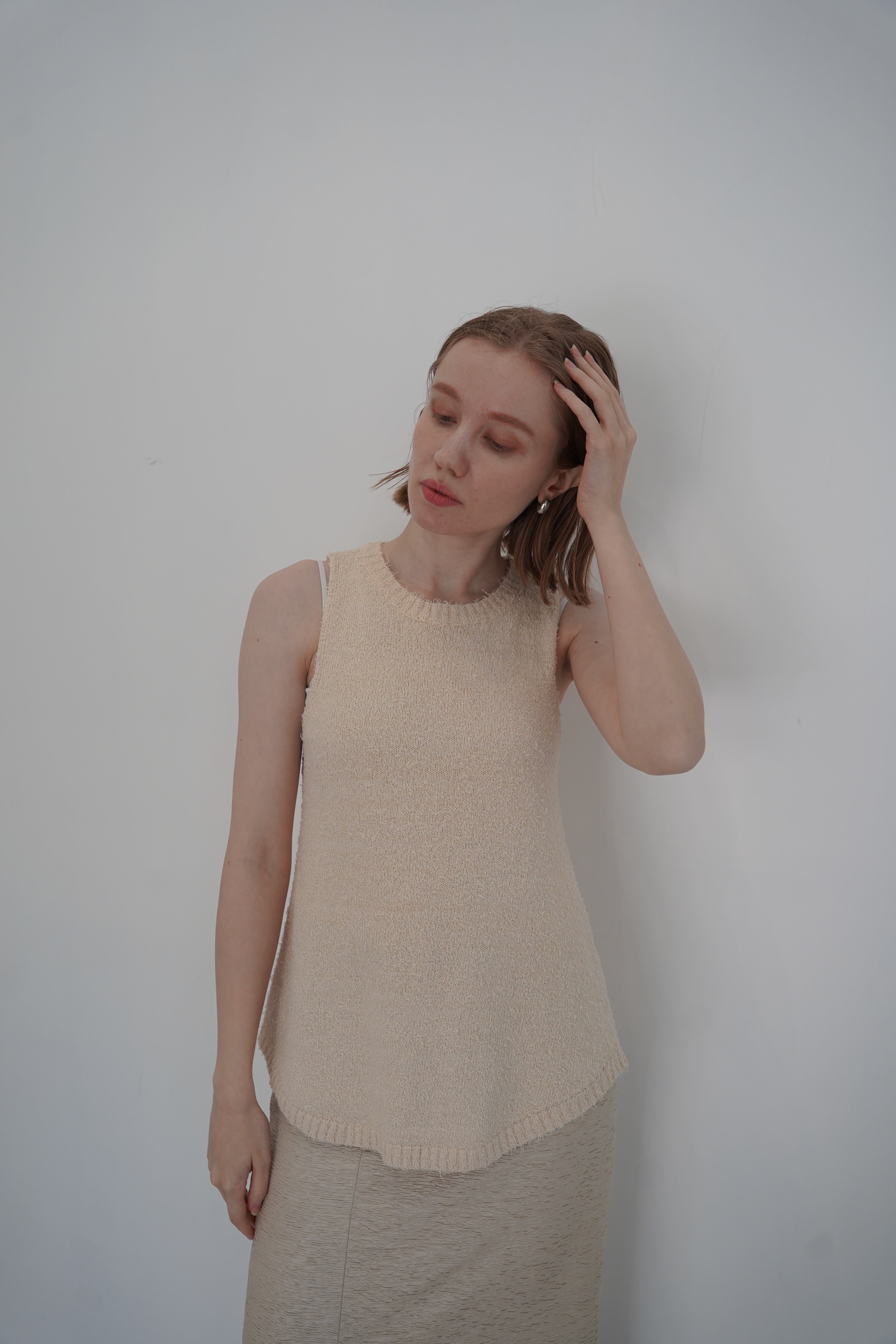 Back open knit tops