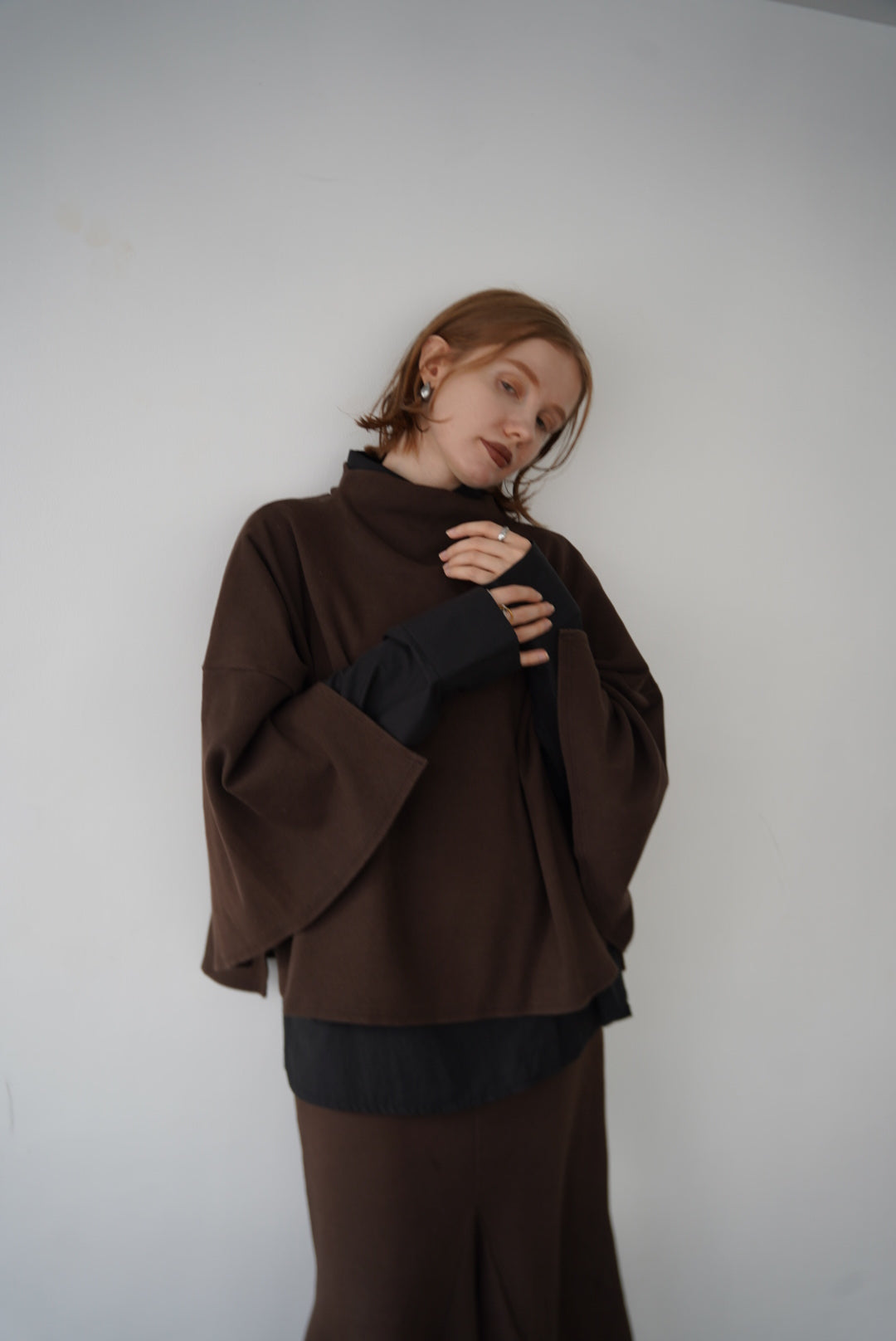 Bottle neck  poncho tops